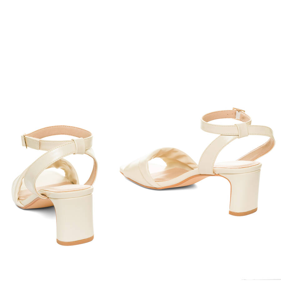 Off-white faux leather sandals 