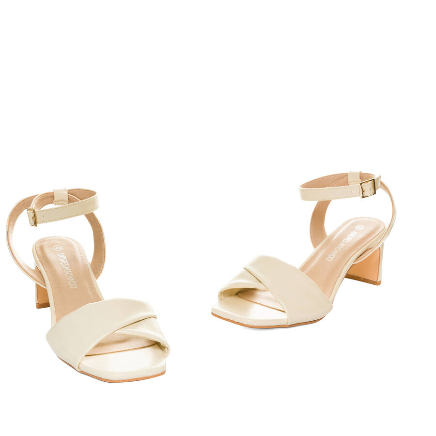 Off-white faux leather sandals 