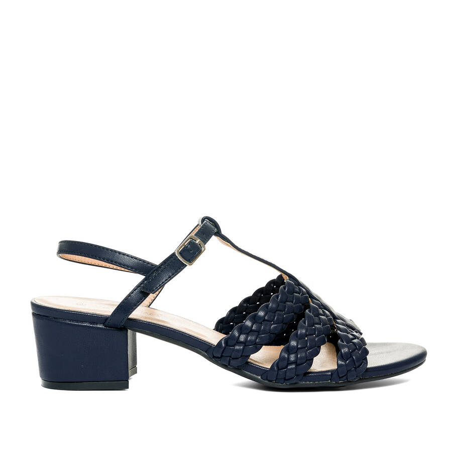 Navy faux leather sandals 