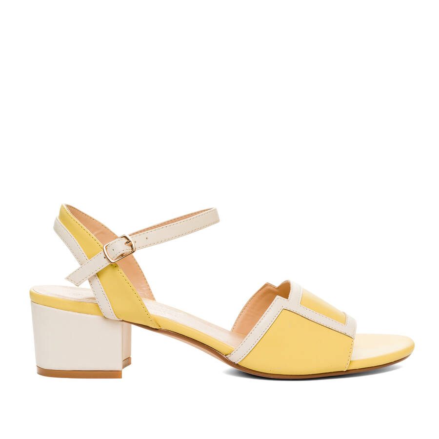 Yellow faux leather sandals 