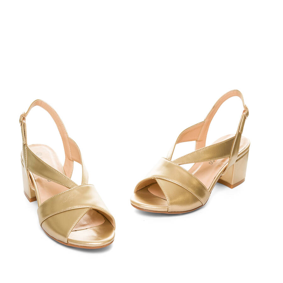 Gold faux leather sandals 