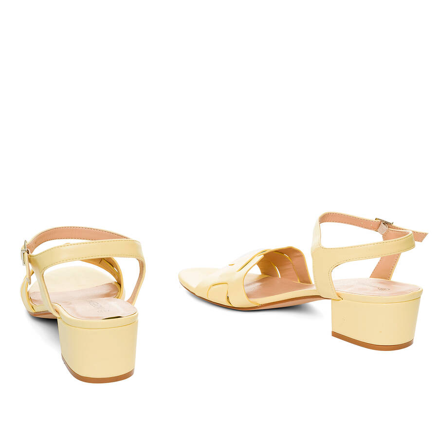 Yellow faux leather sandals 