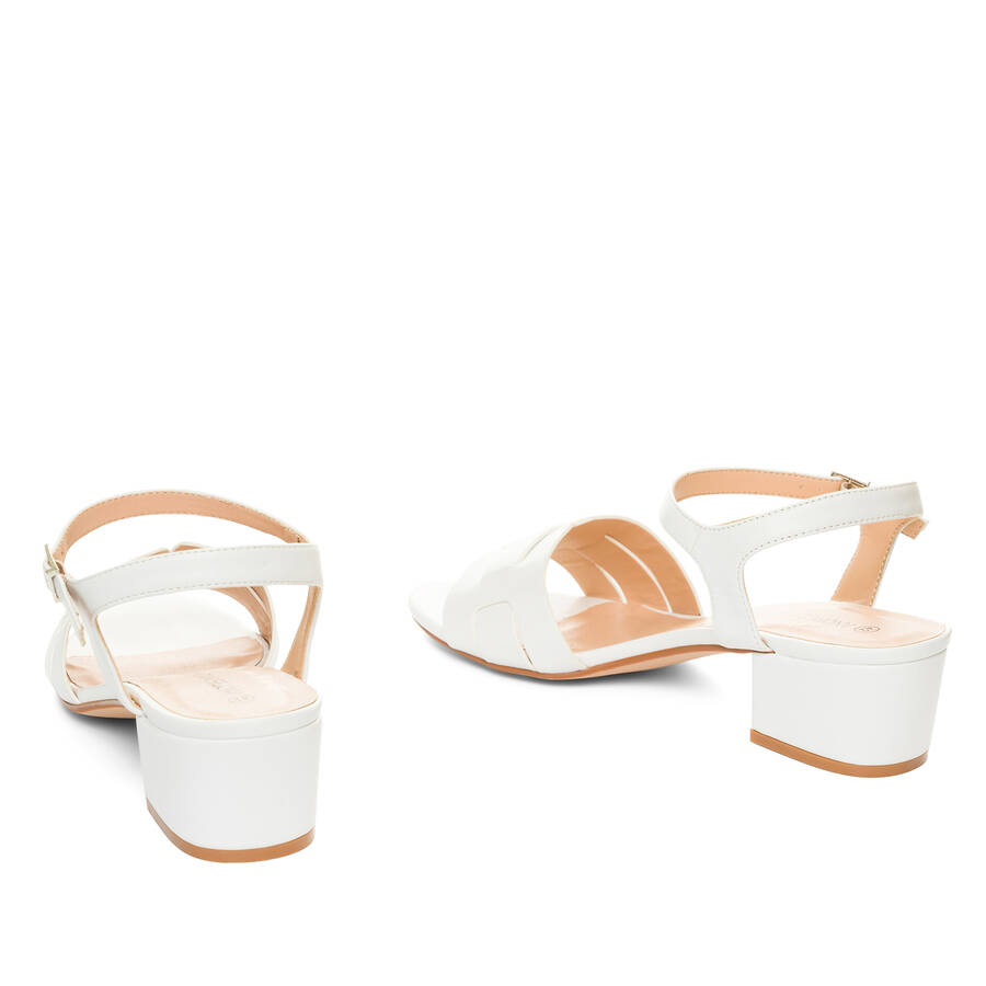 Sandale en simili cuir Blanc 