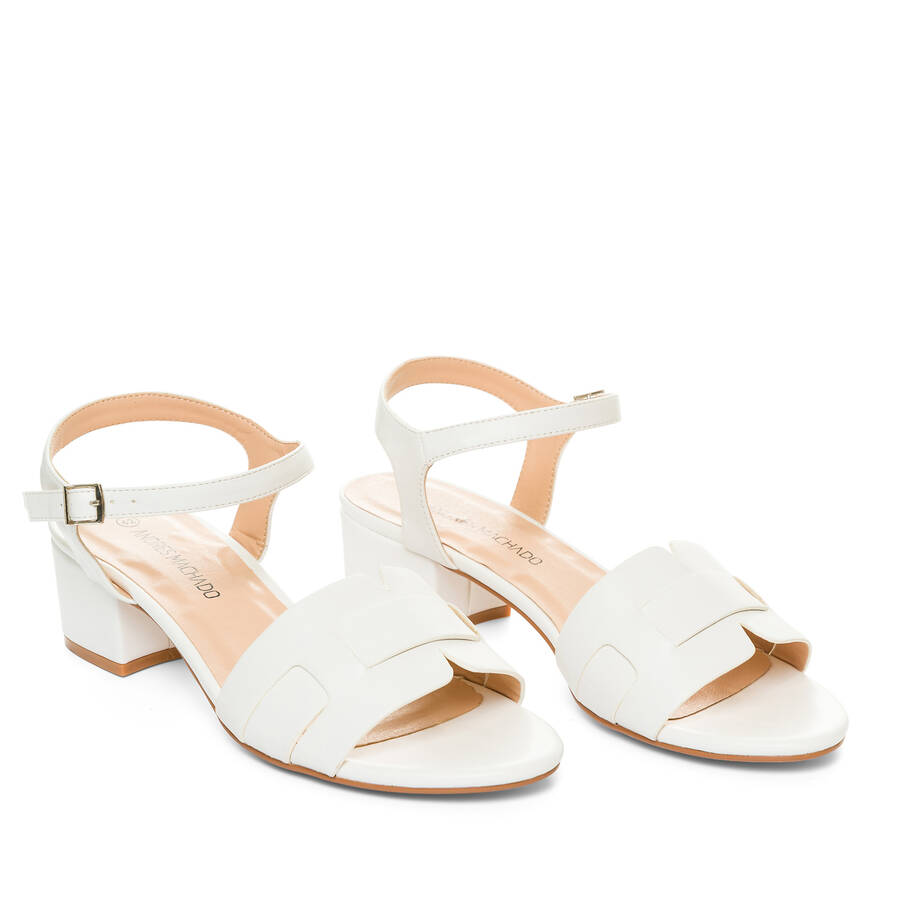 Sandale en simili cuir Blanc 