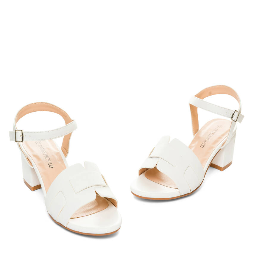 Sandale en simili cuir Blanc 