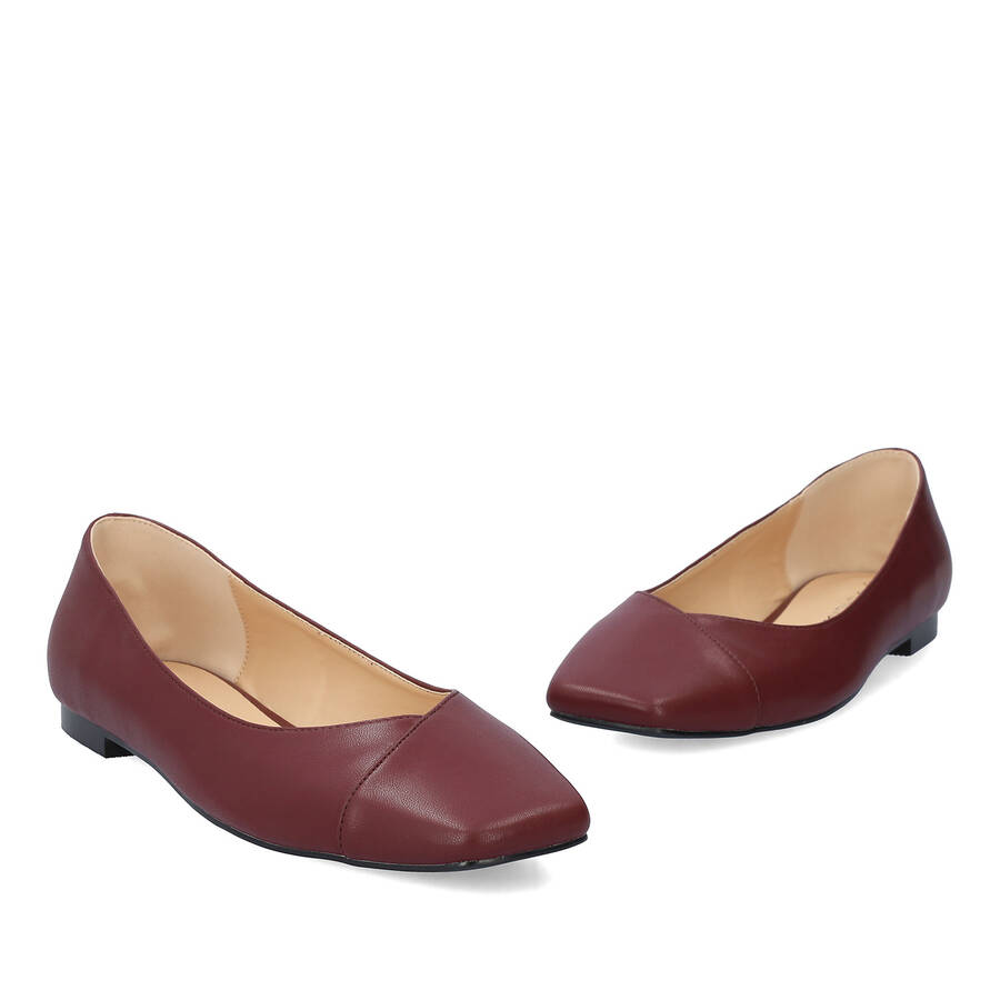 Burgundy faux leather ballerina 