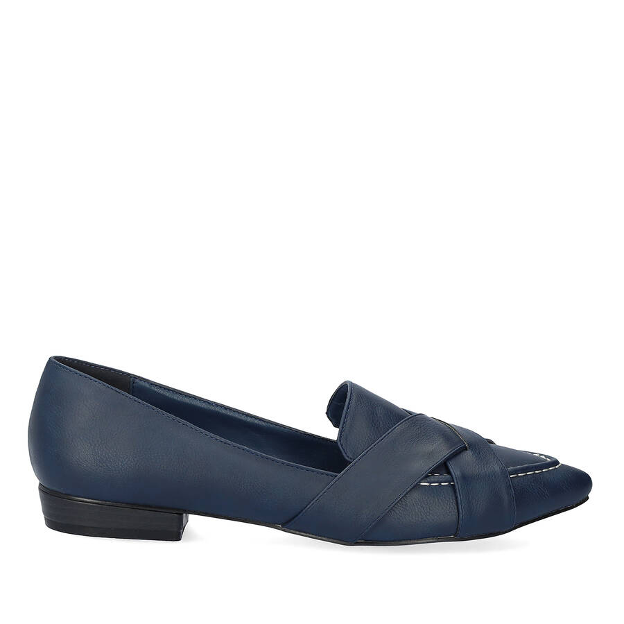 Loafer aus Lederimitat in Marineblau 