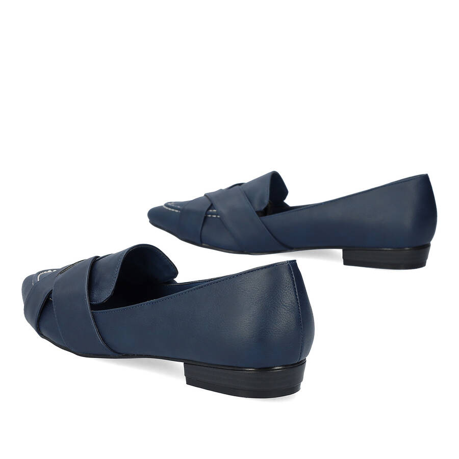 Loafer aus Lederimitat in Marineblau 