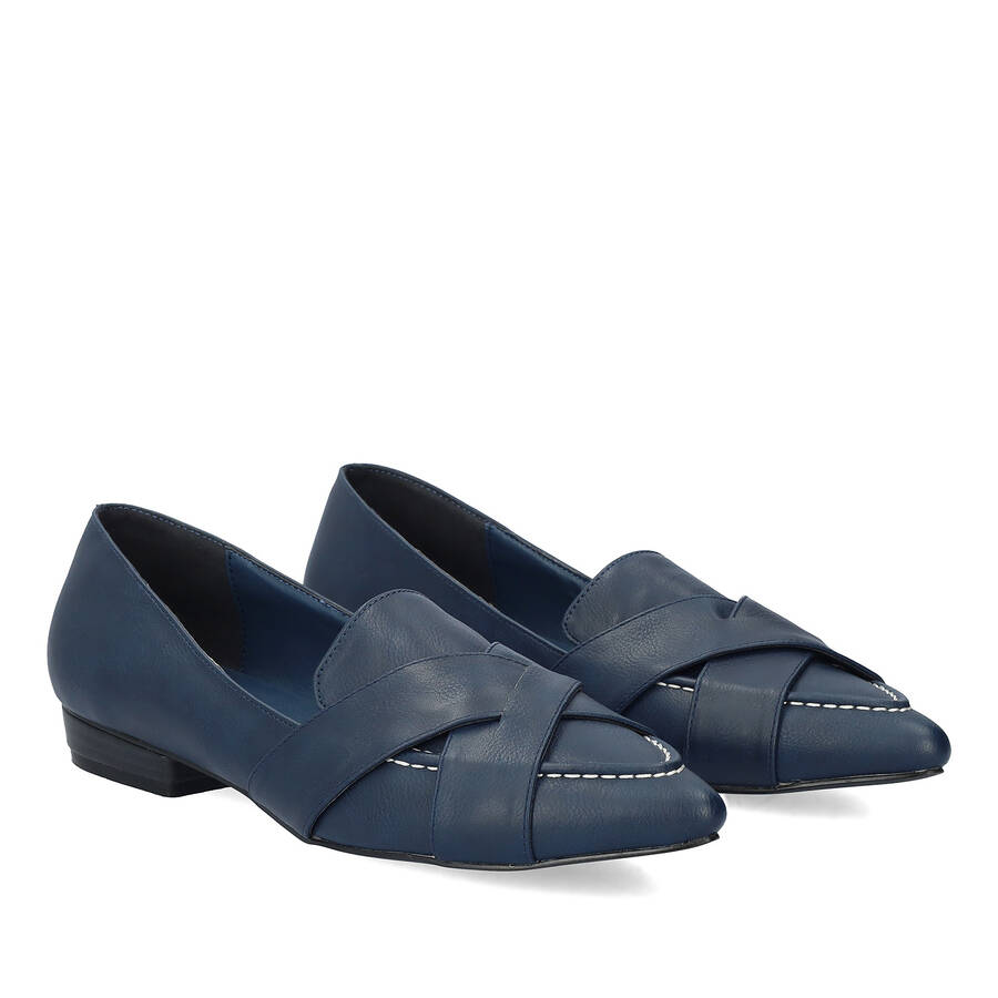 Loafer aus Lederimitat in Marineblau 