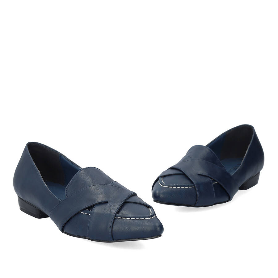 Loafer aus Lederimitat in Marineblau 