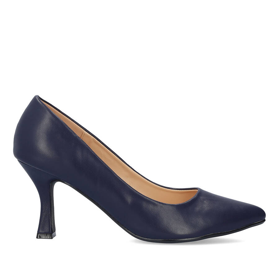 Heeled shoes in navy faux leather 