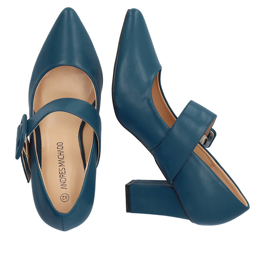 Chaussures en simili cuir bleu 