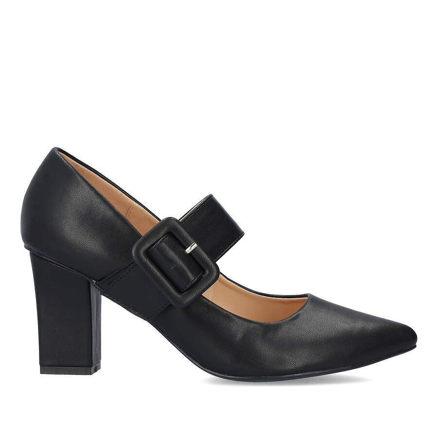 Classic pumps in black faux leather 