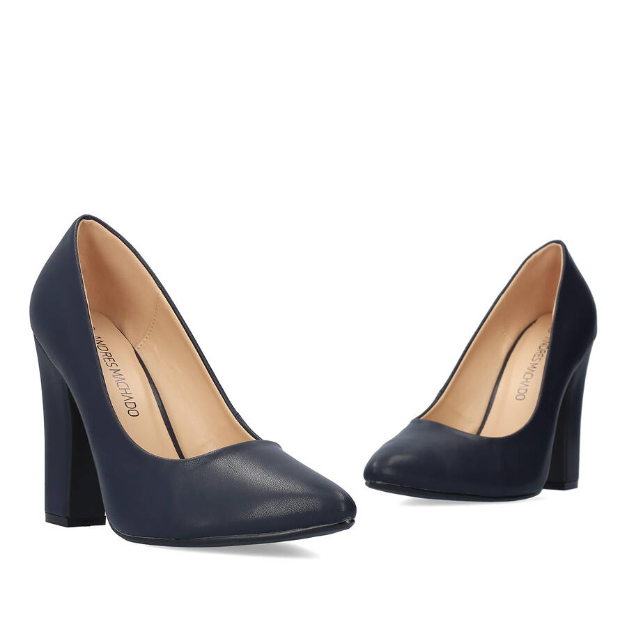 Dark blue faux leather Stilettos 