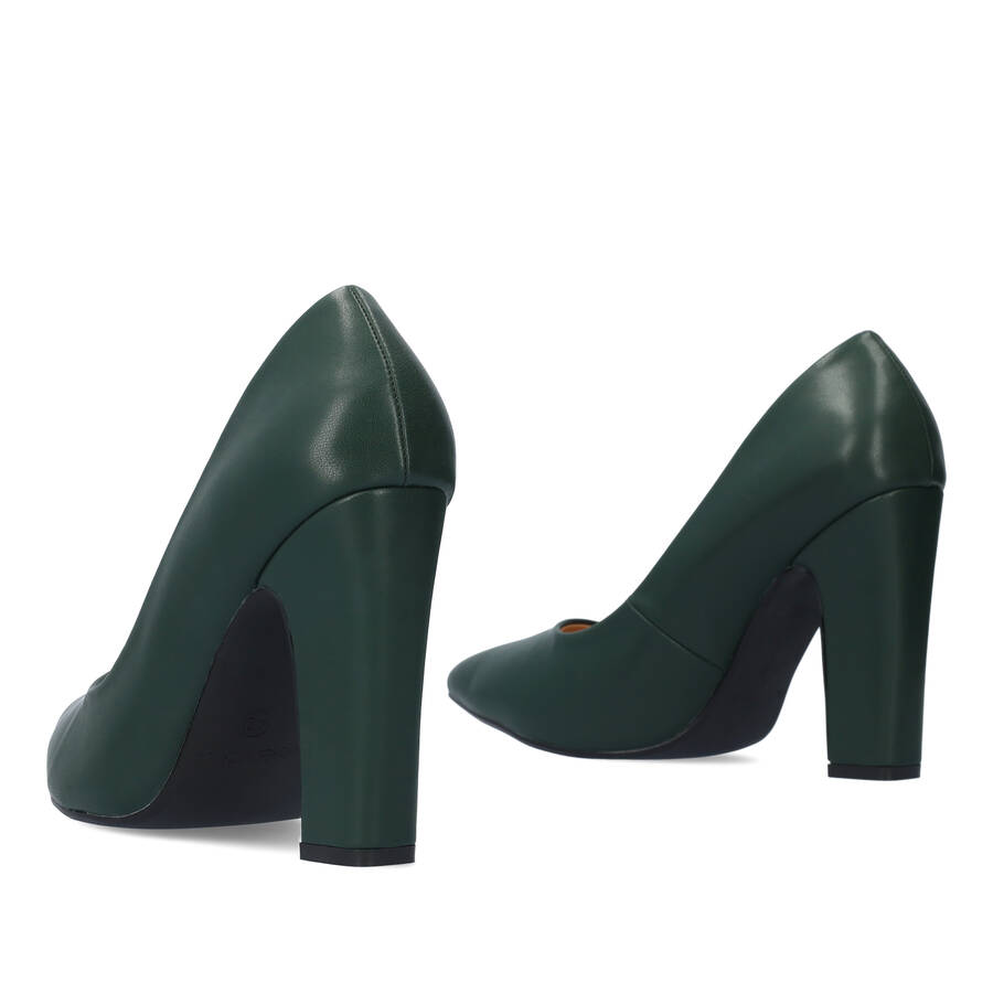 Green faux leather Stilettos 