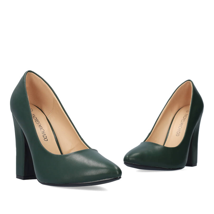 Green faux leather Stilettos 