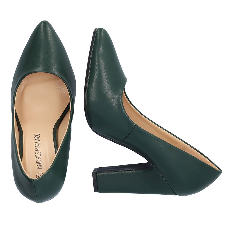 Green faux leather Stilettos 