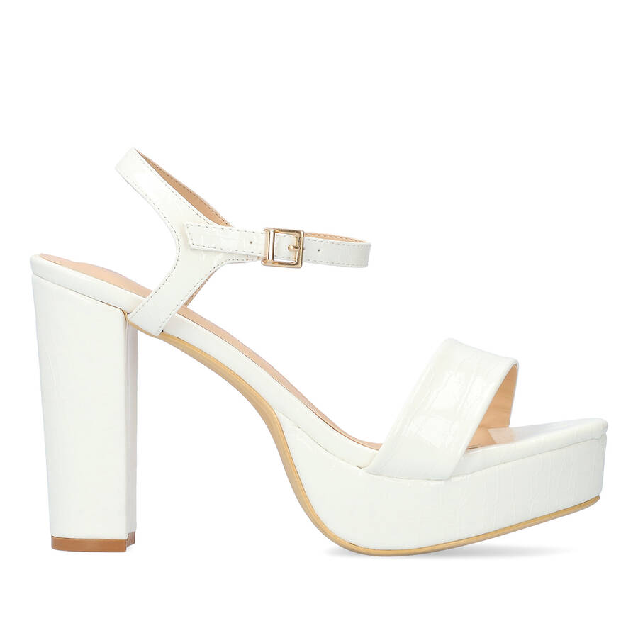 High Heeled Croc Soft White sandal 