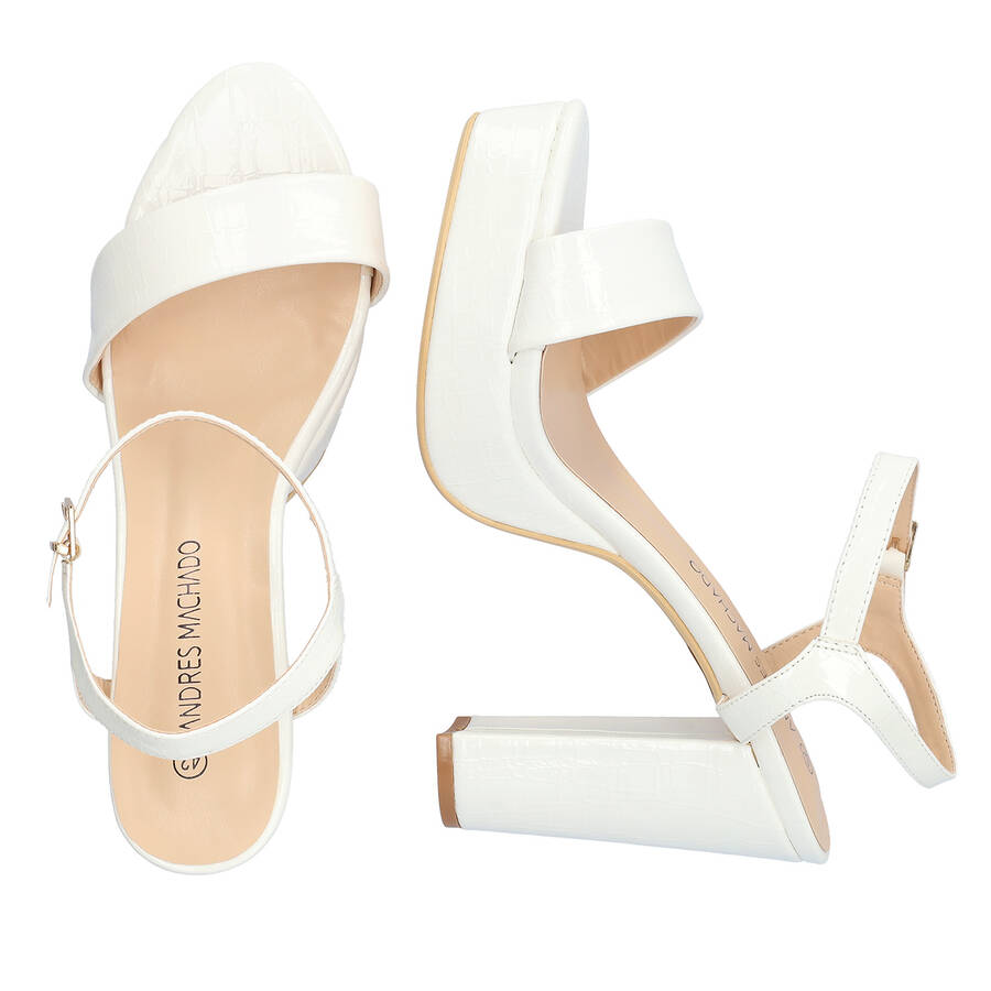 High Heeled Croc Soft White sandal 