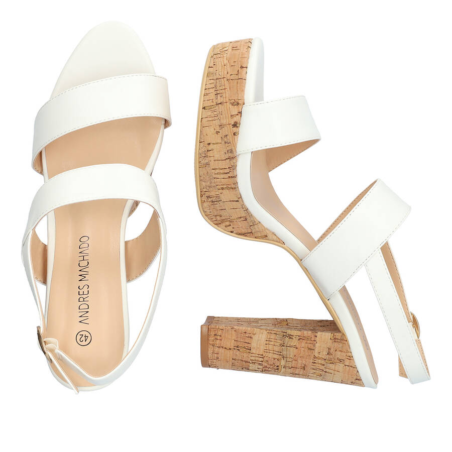 Soft White high heeled sandals 