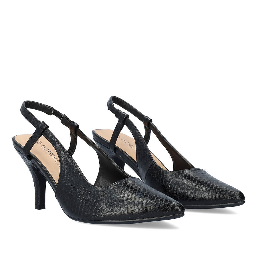 Backless Snake Black pump 