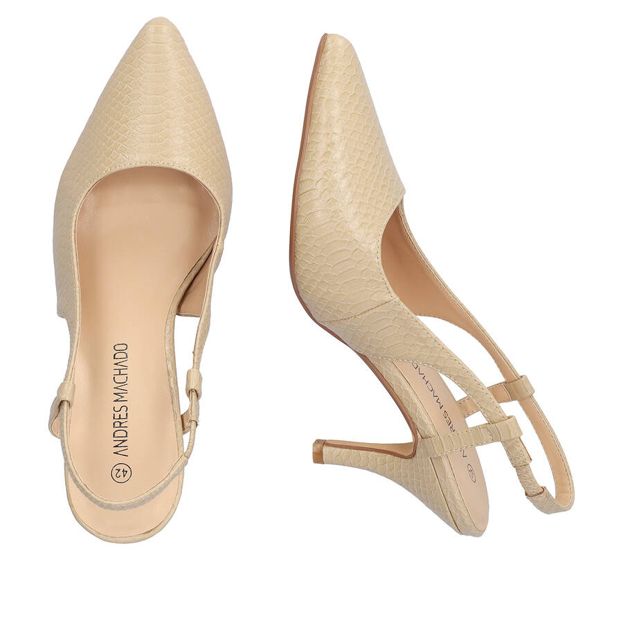 Backless Snake beige pump 