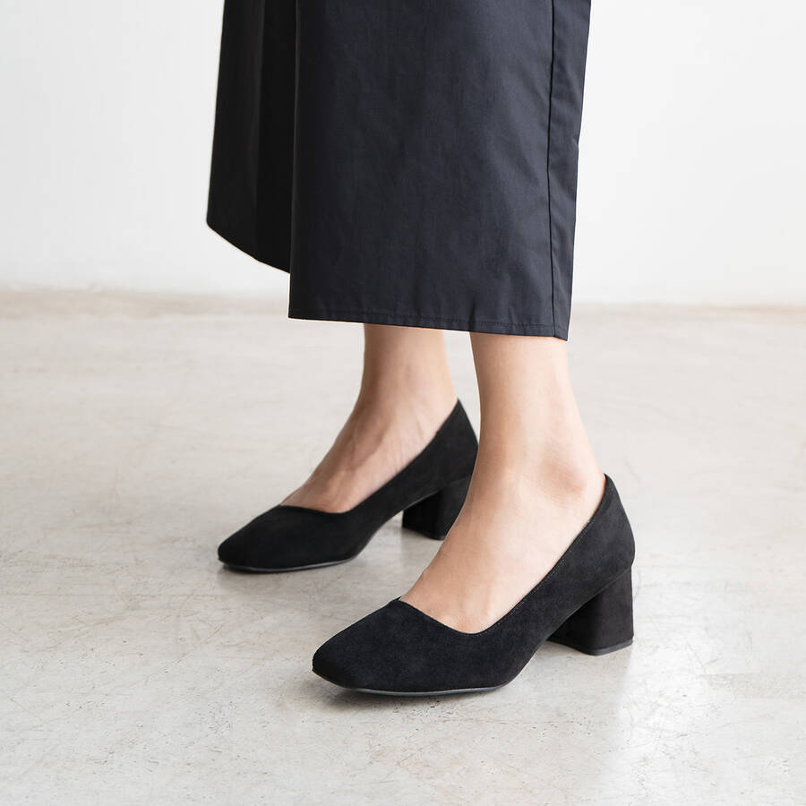 Hochhackige Schuhe in Wildleder simile in Farbe Schwarz 
