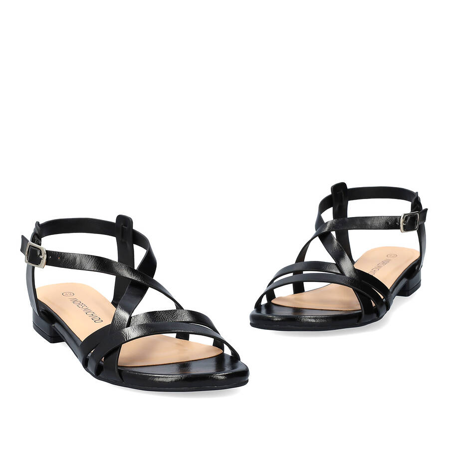 Sandalia plana en soft Negro 