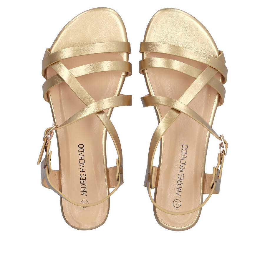 Sandalia plana en soft Oro 