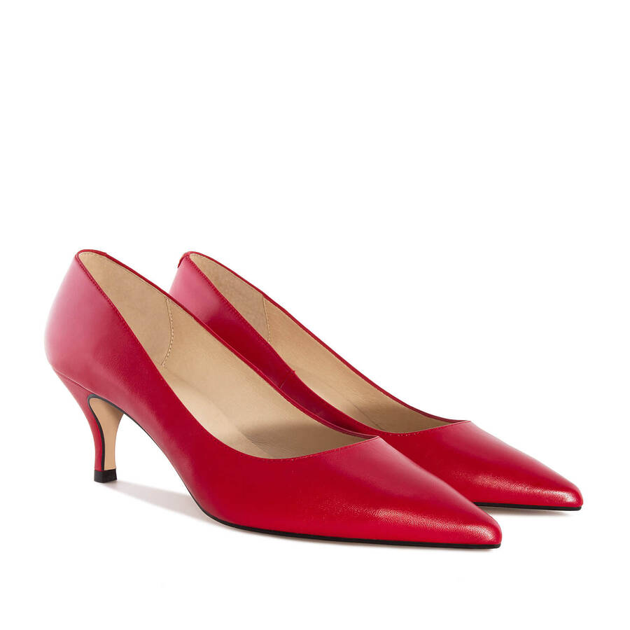 Pumps in Red Nappa Leather 