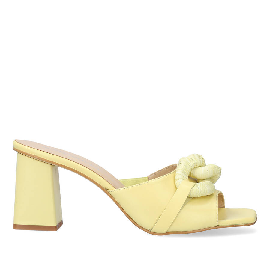 Yellow leather heeled sandals 