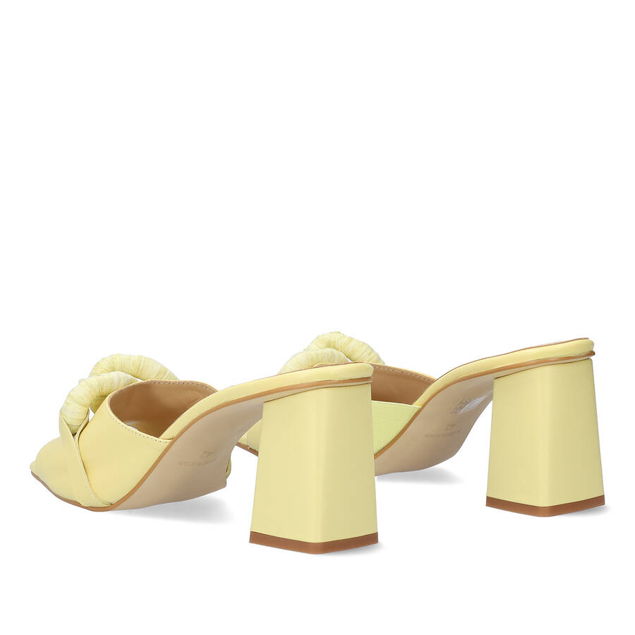 Yellow leather heeled sandals 