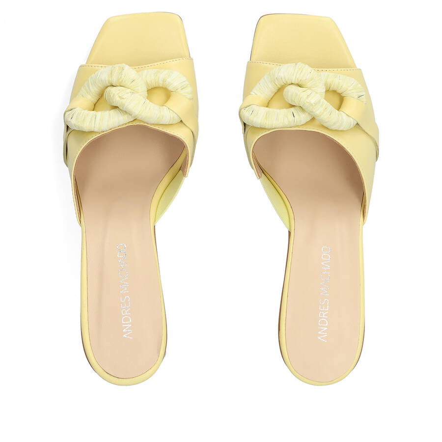 Yellow leather heeled sandals 