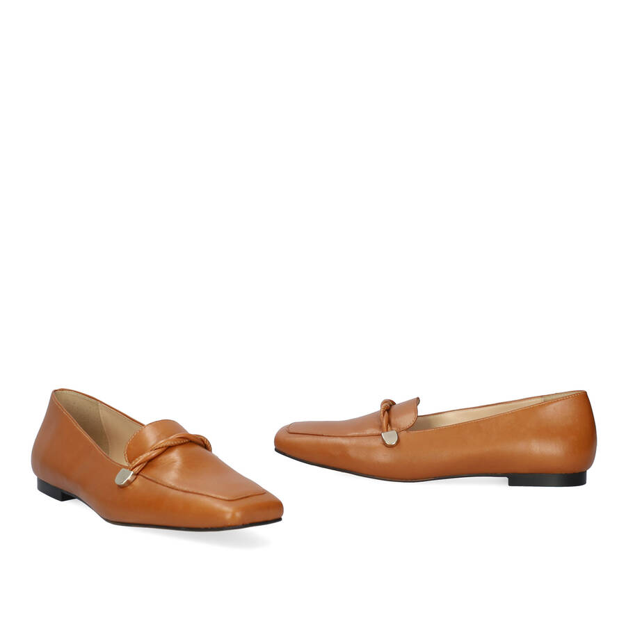 Brown leather loafers 