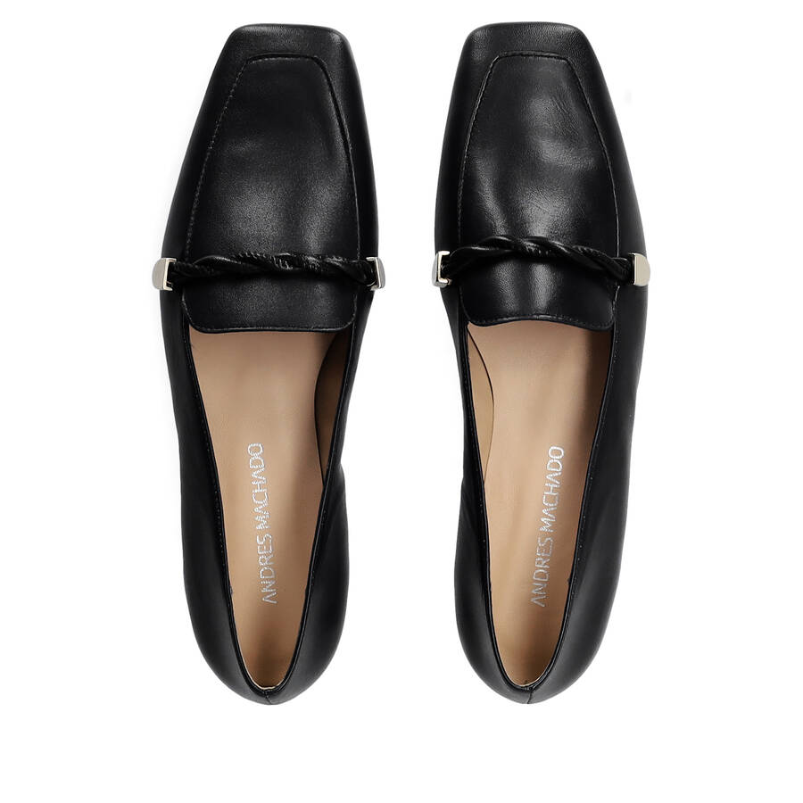 Black leather loafers 