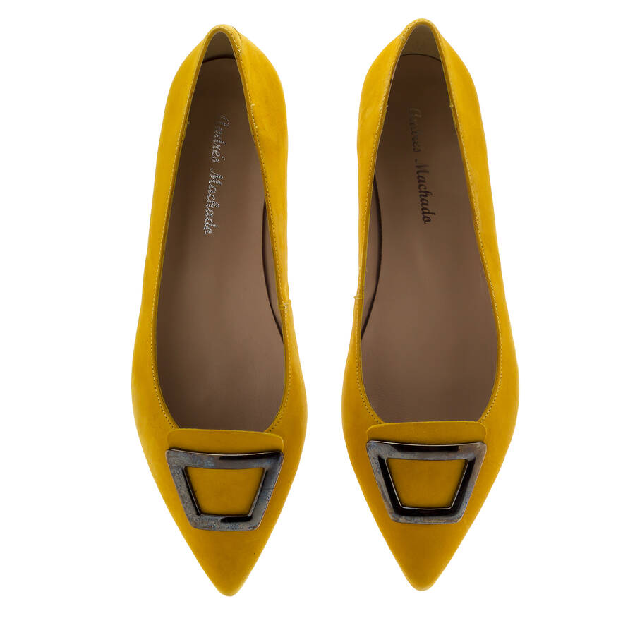 Trim Loafers in Mustard Suede Leather 