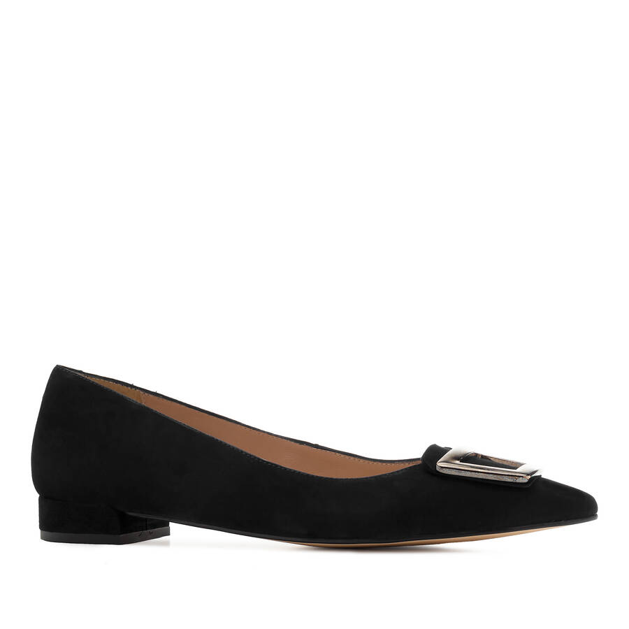 Trim Loafers in Black Suede Leather 