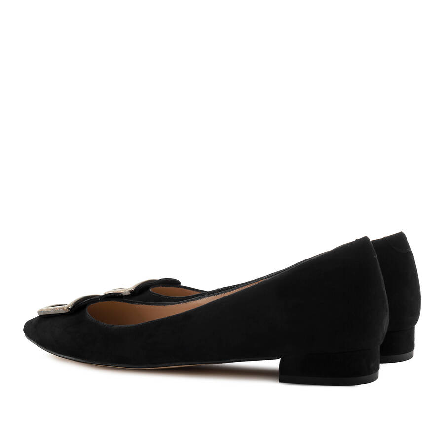 Trim Loafers in Black Suede Leather 