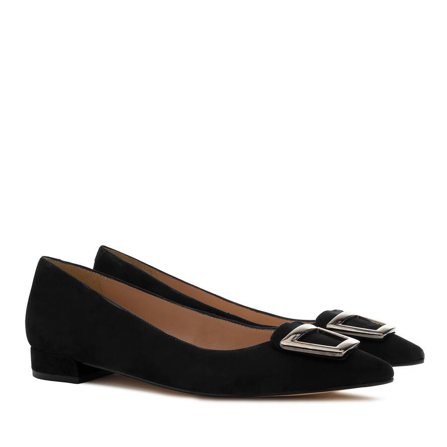 Trim Loafers in Black Suede Leather 