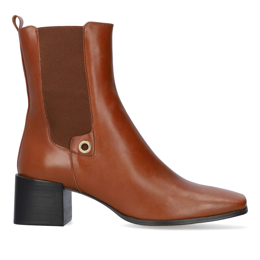 Chelsea Booties in Cognac Leather 