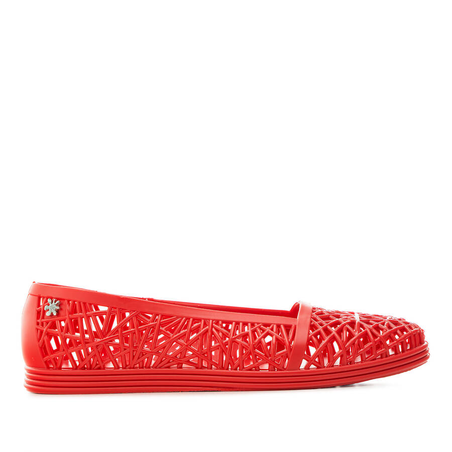 Water Die-Cut Ballet Flats in Red 