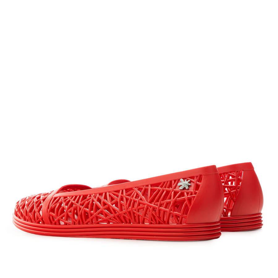 Water Die-Cut Ballet Flats in Red 