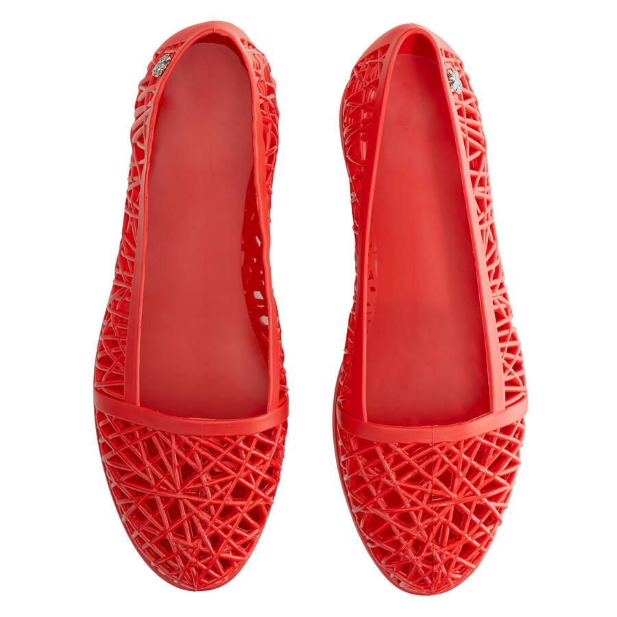 Water Die-Cut Ballet Flats in Red 