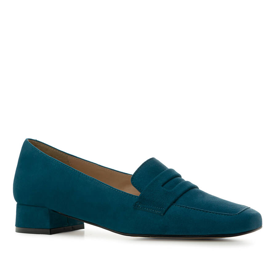 Moccasins in Blue Suede Leather 