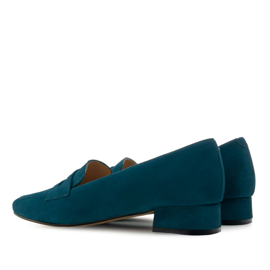 Moccasins in Blue Suede Leather 