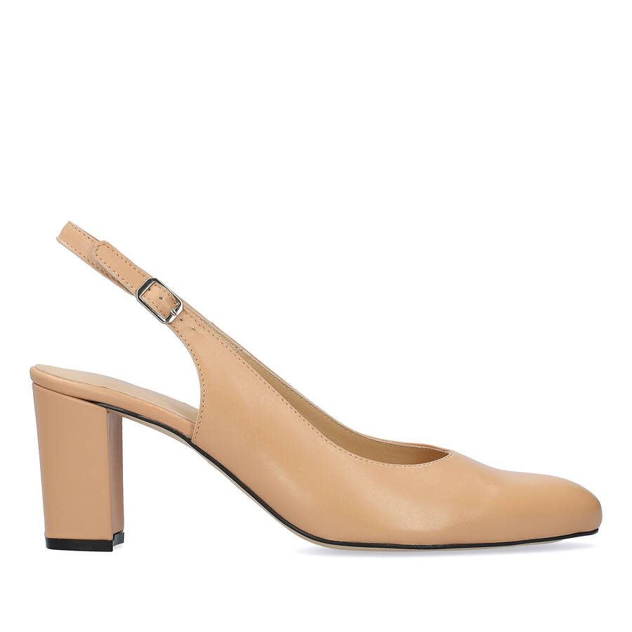 Slingback Stilettos in Nude Nappa Leather 