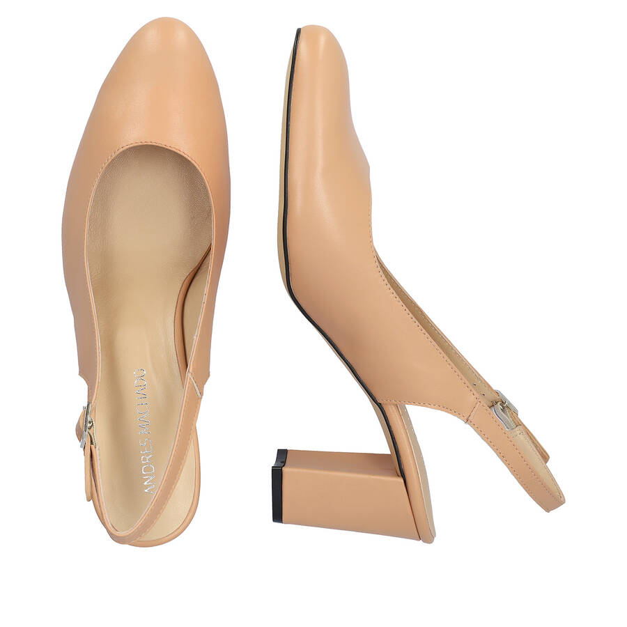 Slingback Stilettos in Nude Nappa Leather 