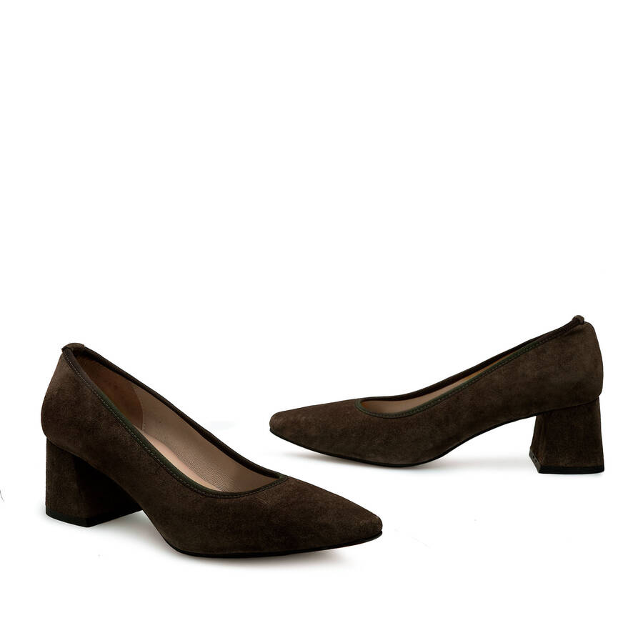 Stilettos in Brown Split leather 