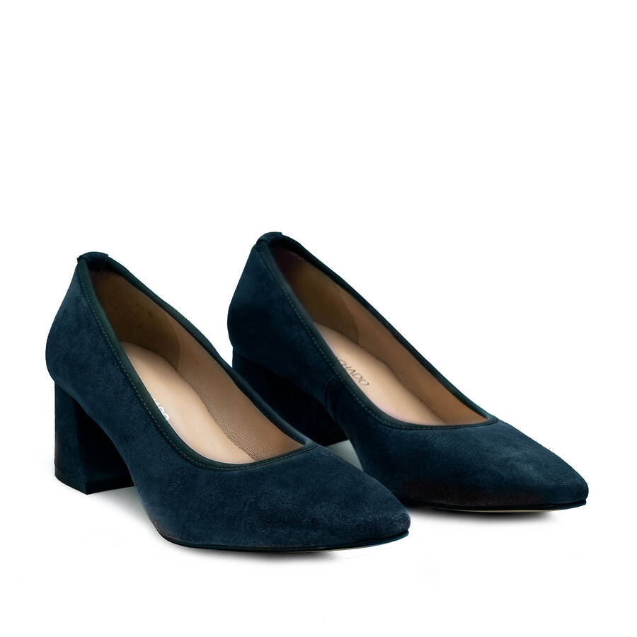 Stilettos in Navy Split leather 