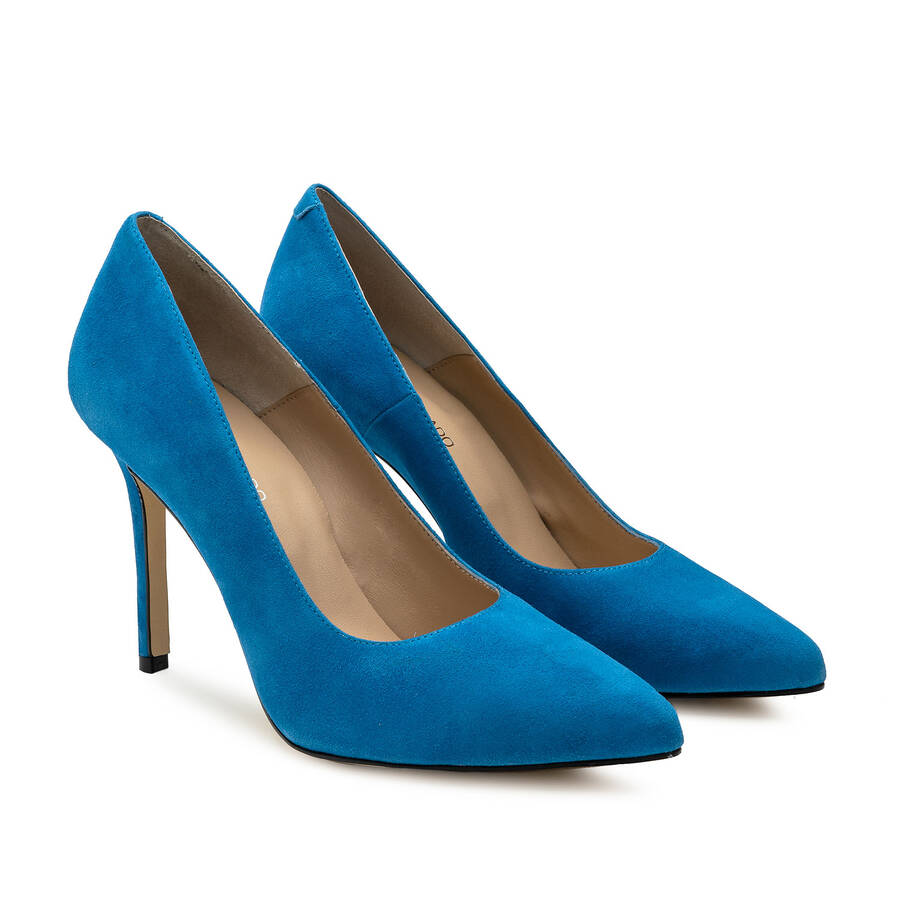 Chaussures à talons en cuir daim Bleu 